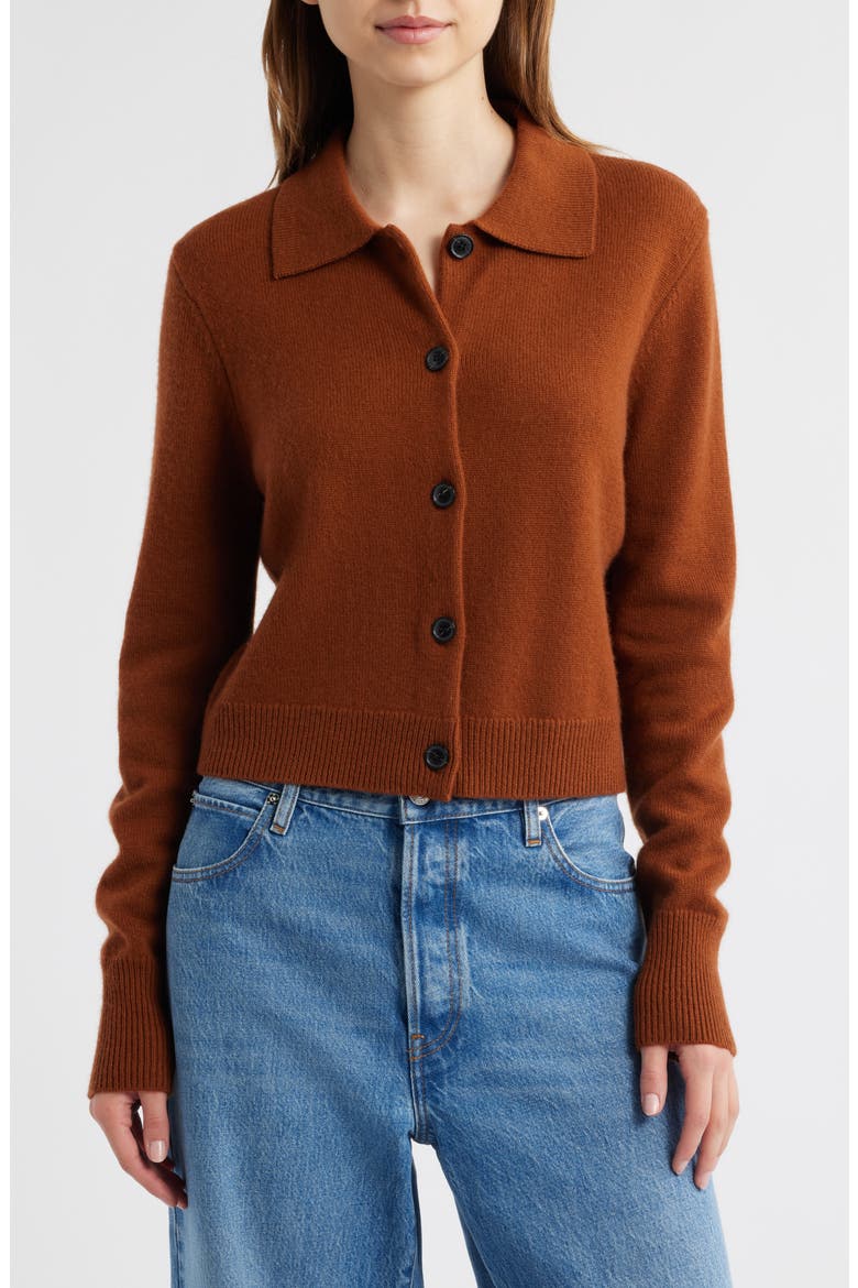 Cashmere Shrunken Cardigan, Main, color, CHESTNUT