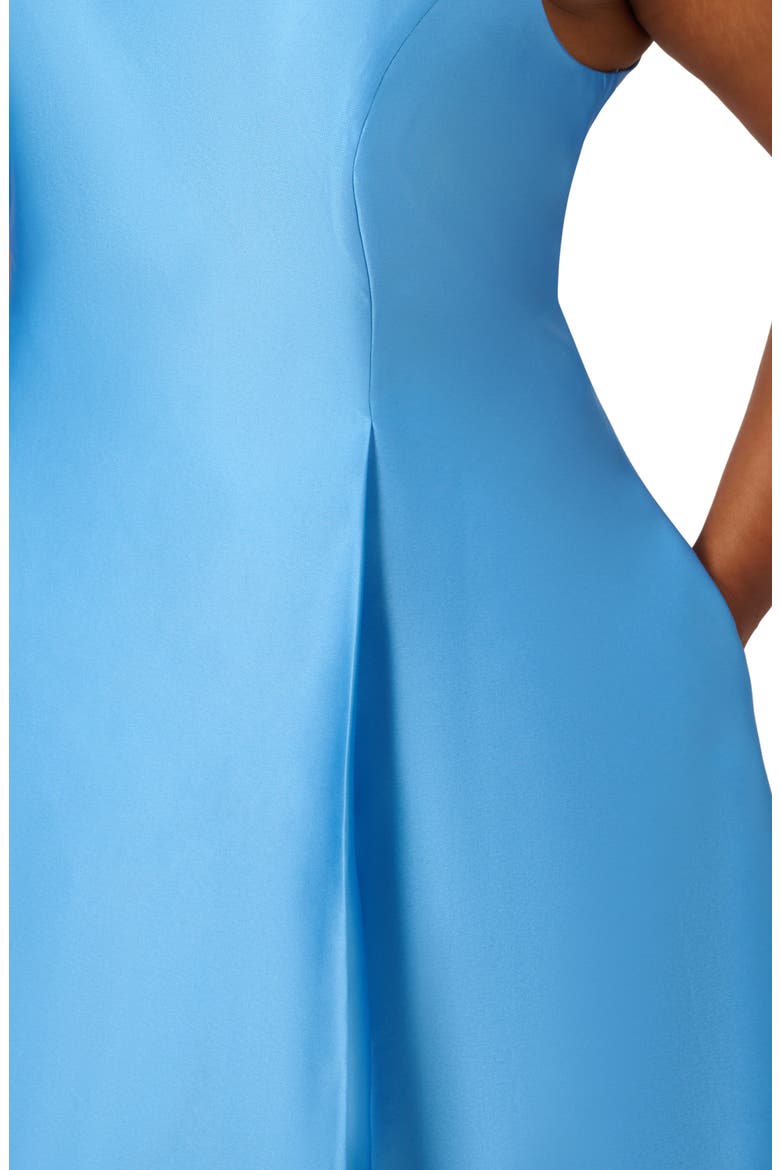 Halter Neck High-Low Mikado Dress, Alternate, color, COOL CLOUD