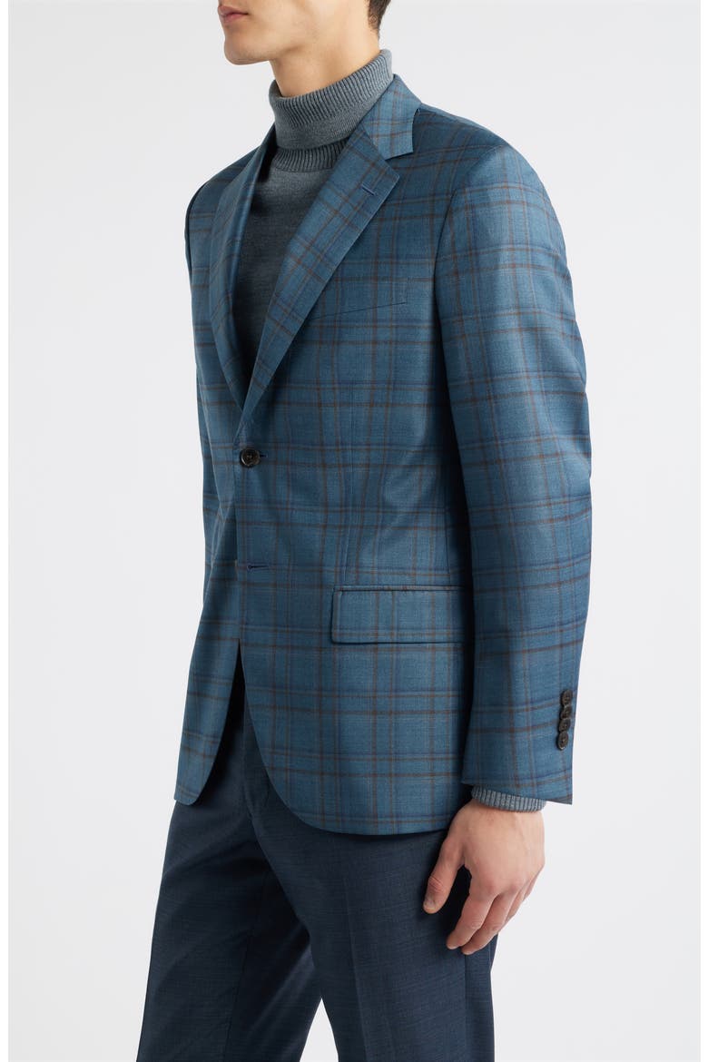 Hartford Classic Fit Teal Plaid Wool Sport Coat, Alternate, color, GREEN