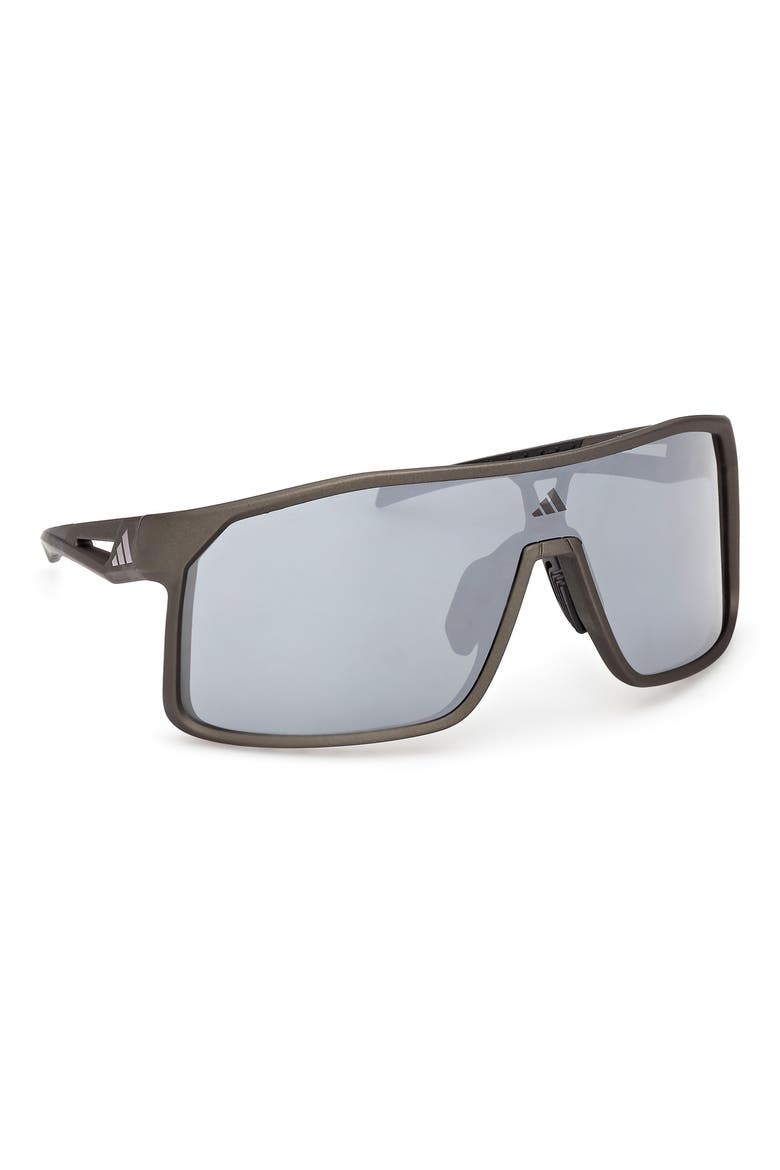 Mirrored Shield Sunglasses, Alternate, color, DARK GREEN / SMOKE MIRROR