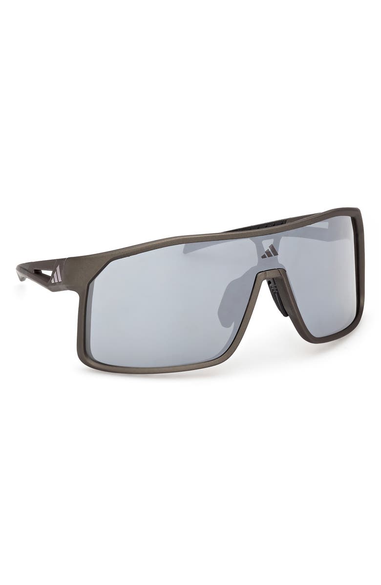 adidas Mirrored Shield Sunglasses, Alternate, color, Dark Green / Smoke Mirror