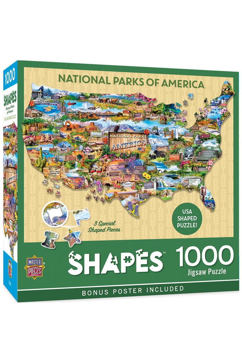 National Parks 1000 Piece Shaped Puzzle, Main, color, Multicolor