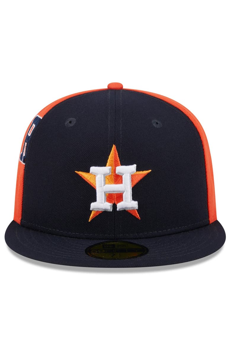 Men's New Era Navy/Orange Houston Astros Gameday Sideswipe 59FIFTY Fitted Hat, Alternate, color, Navy