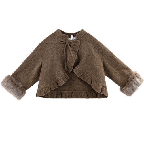 Sweet Cactus Wool Dress & Jacket Set In Brown