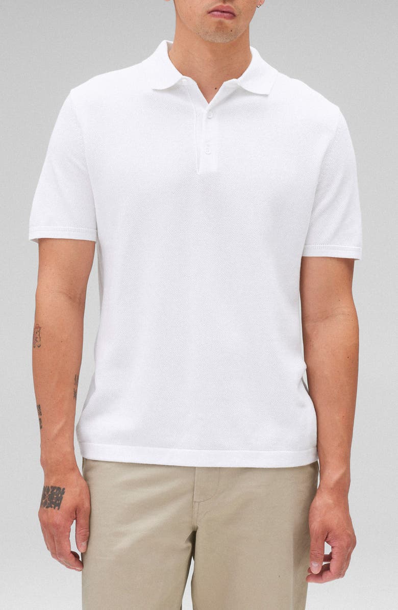 Reigning Champ Supima<sup>®</sup> Cotton Piqué Polo, Main, color, White