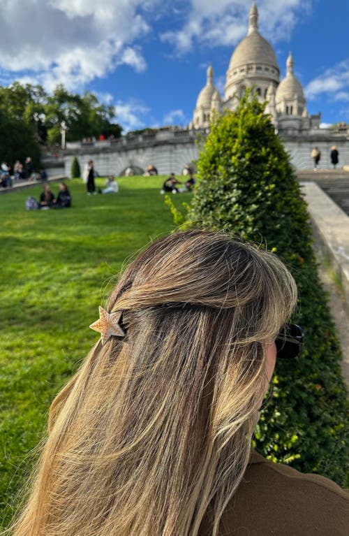 Solar Eclipse Hand Painted Mini Celestial Star Claw Clip In Multi