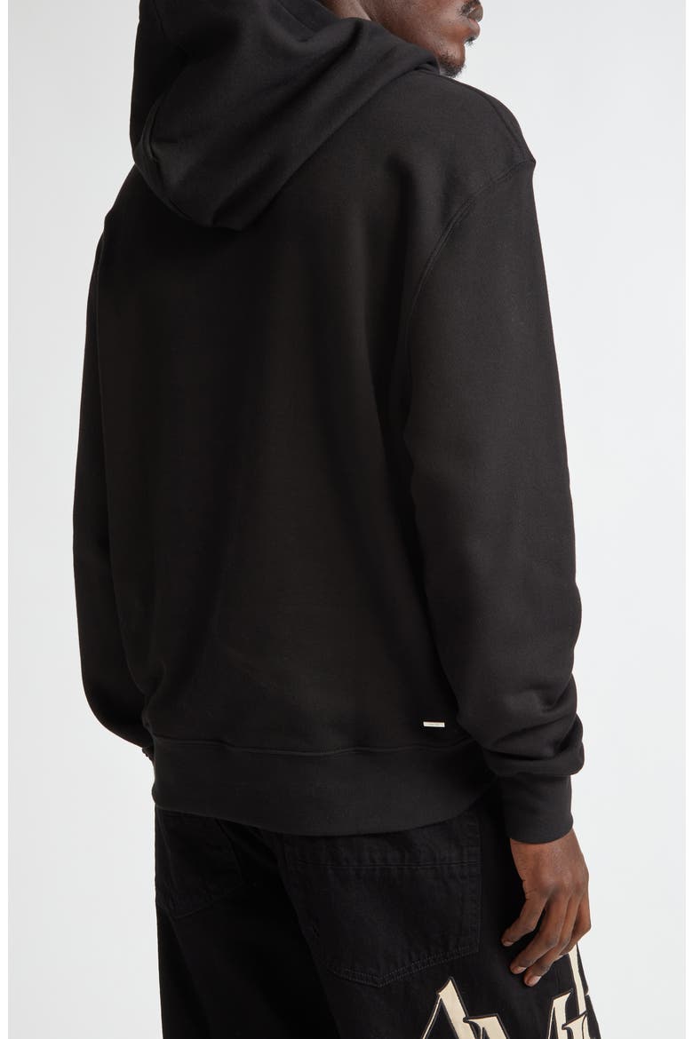 Oversize Staggered Logo Pullover Hoodie, Alternate, color, BLACK