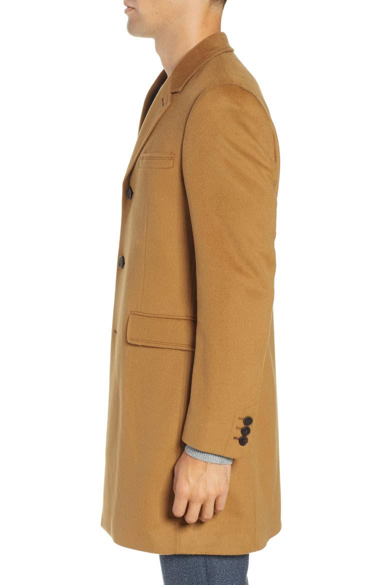 Swish Wool & Cashmere Overcoat, Alternate, color, CAMEL