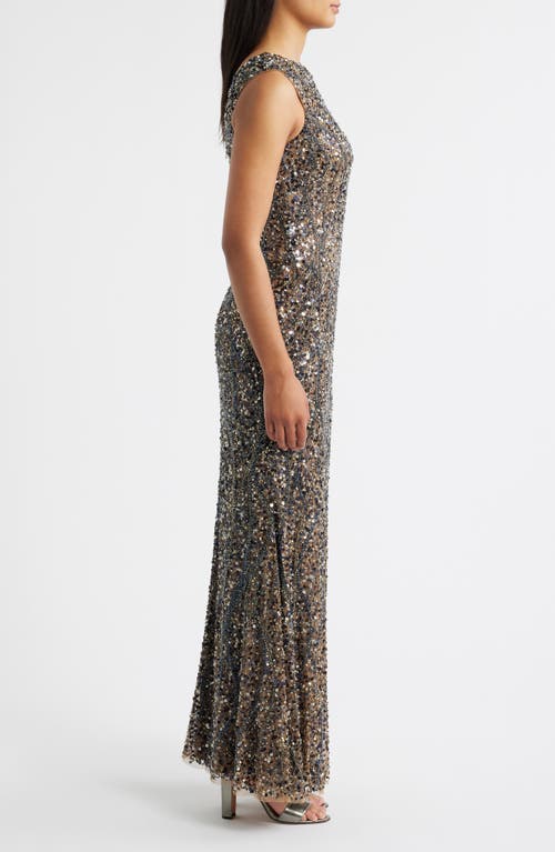 Pisarro Nights Sequin Sleeveless Gown In Multi