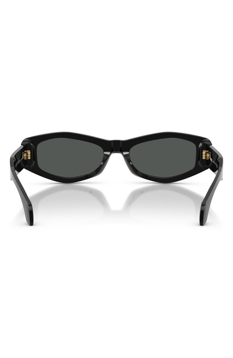 Versace 54mm Irregular Sunglasses, Alternate, color, Black / Dark Grey