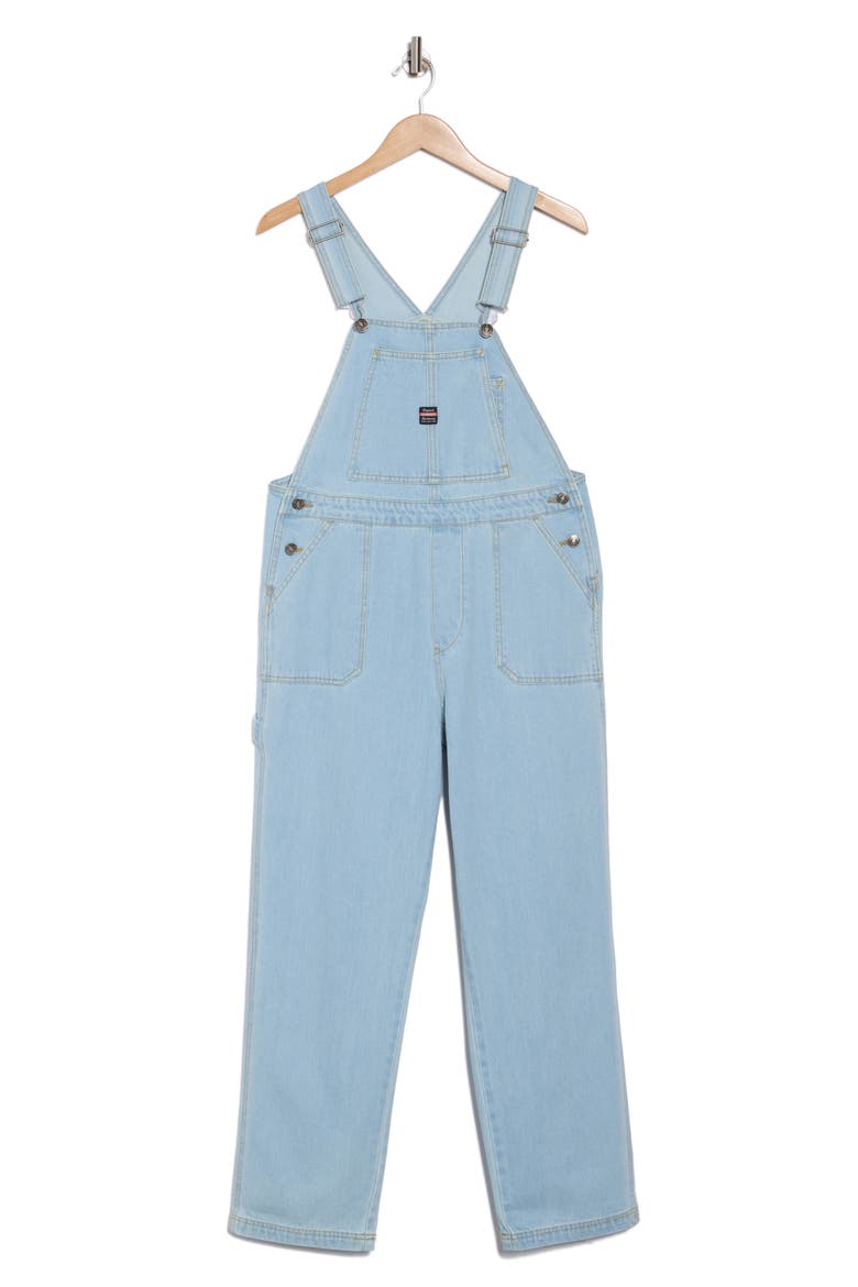 Throwback Denim Overalls, Alternate, color, BIG SUR BLUE