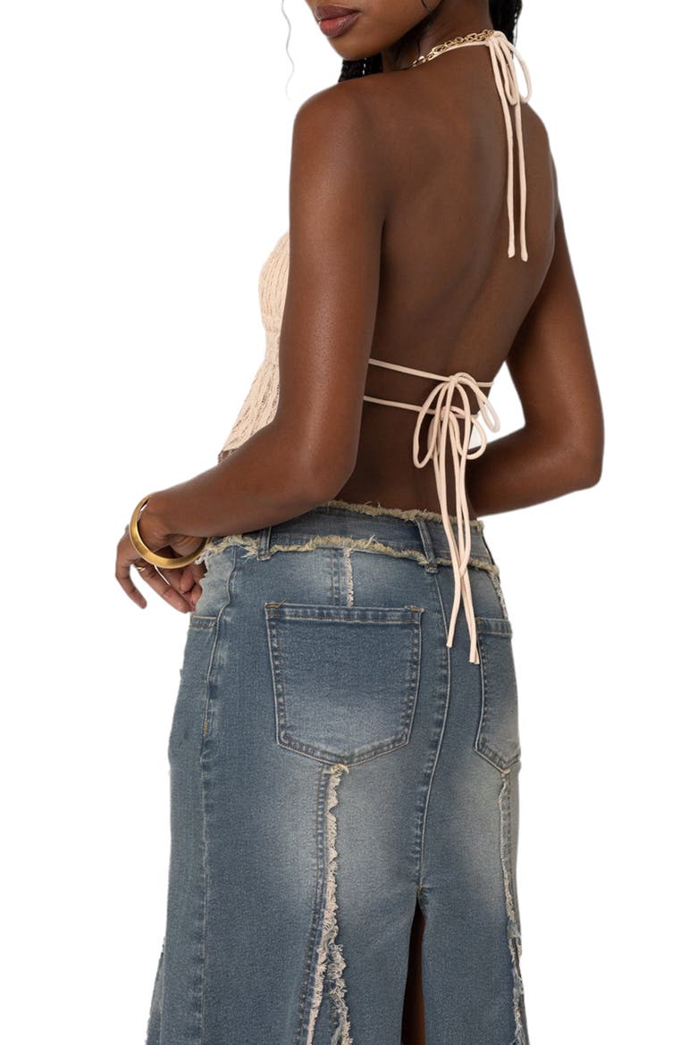 Anaya Textured Knit Halter Top, Alternate, color, BEIGE