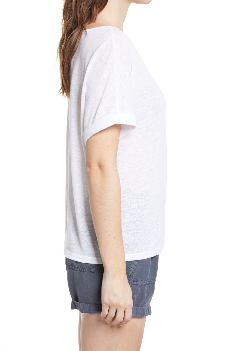 Caslon<sup>®</sup> Calson<sup>®</sup> Linen Blend Cuff Short Sleeve Crewneck T-Shirt, Alternate, color, 