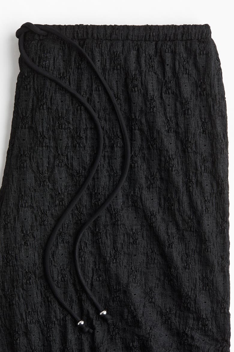 Lace-look Drawstring Trousers, Alternate, color, Black