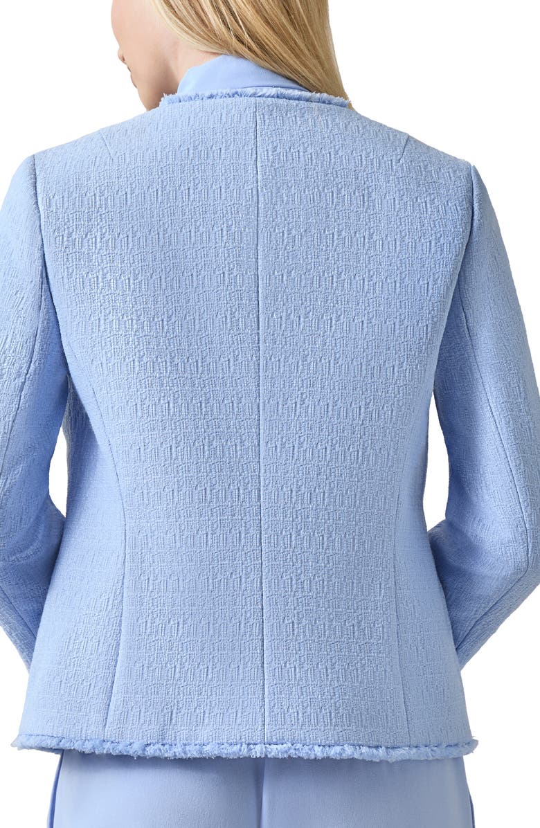 KASPER Textured One-Button Blazer, Alternate, color, California Sky