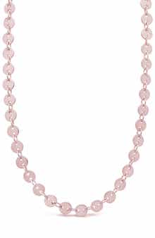 14K Rose Gold Plated Brass Disk Linked Necklace