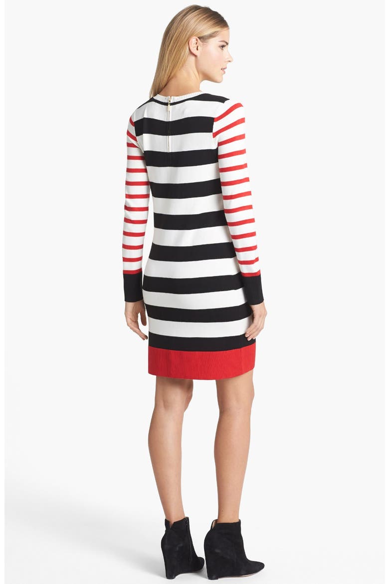 Stripe Sweater Dress, Alternate, color, RED