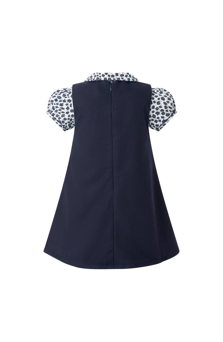 Rachel Riley Floral Blouse Pinafore Set, Alternate, color, Navy