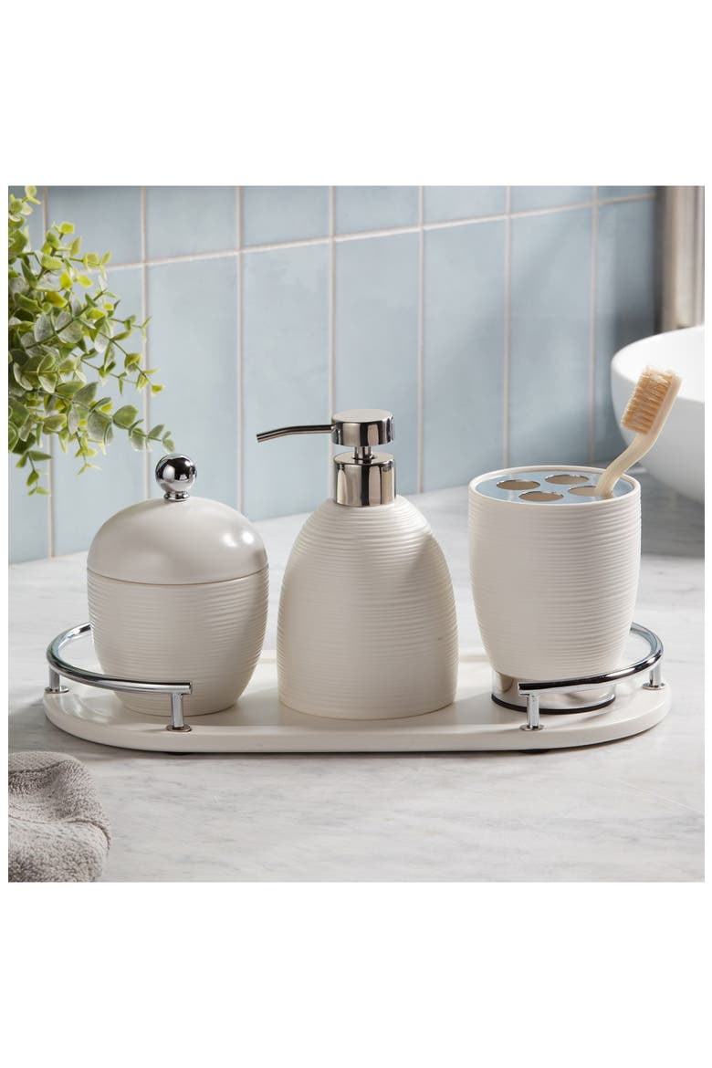 Dubai 4-Piece Ceramic Bathroom Accessory Set, Alternate, color, WHITE