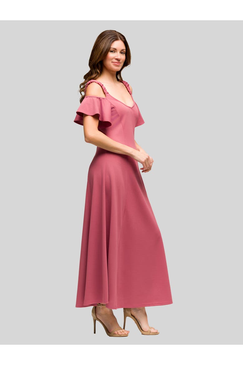 Sleeveless V-Neck Maxi Dress with Pocket Detail, Alternate, color, Rose