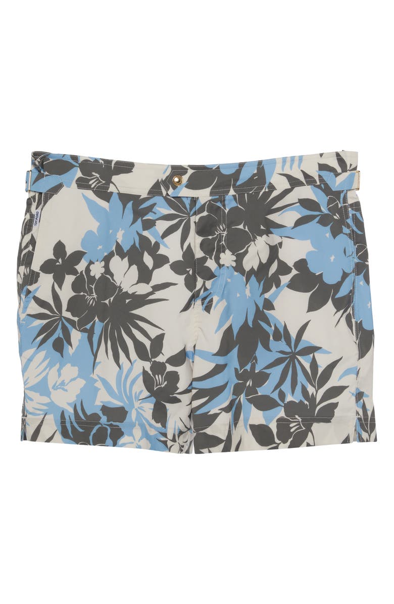 TOM FORD Tropical Floral Compact Poplin Swim Trunks, Alternate, color, 
