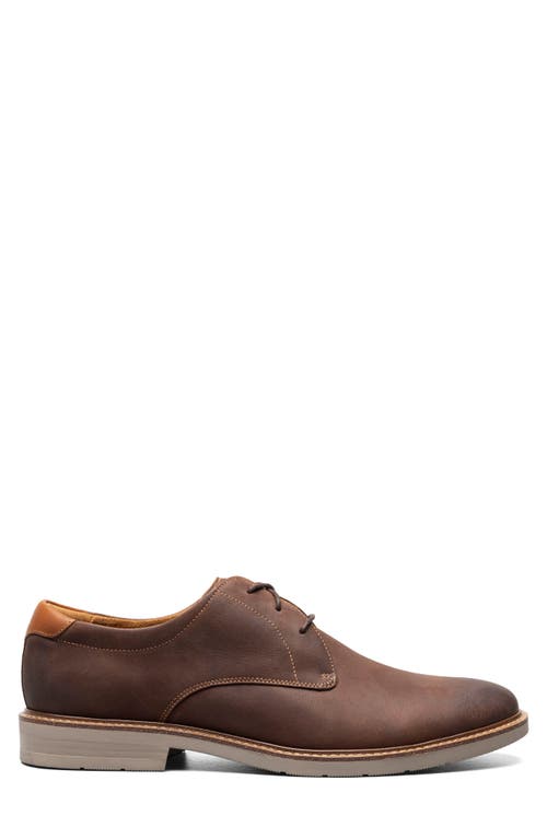 Florsheim Highpoint Plain Toe Derby In Brown Ch/taupe