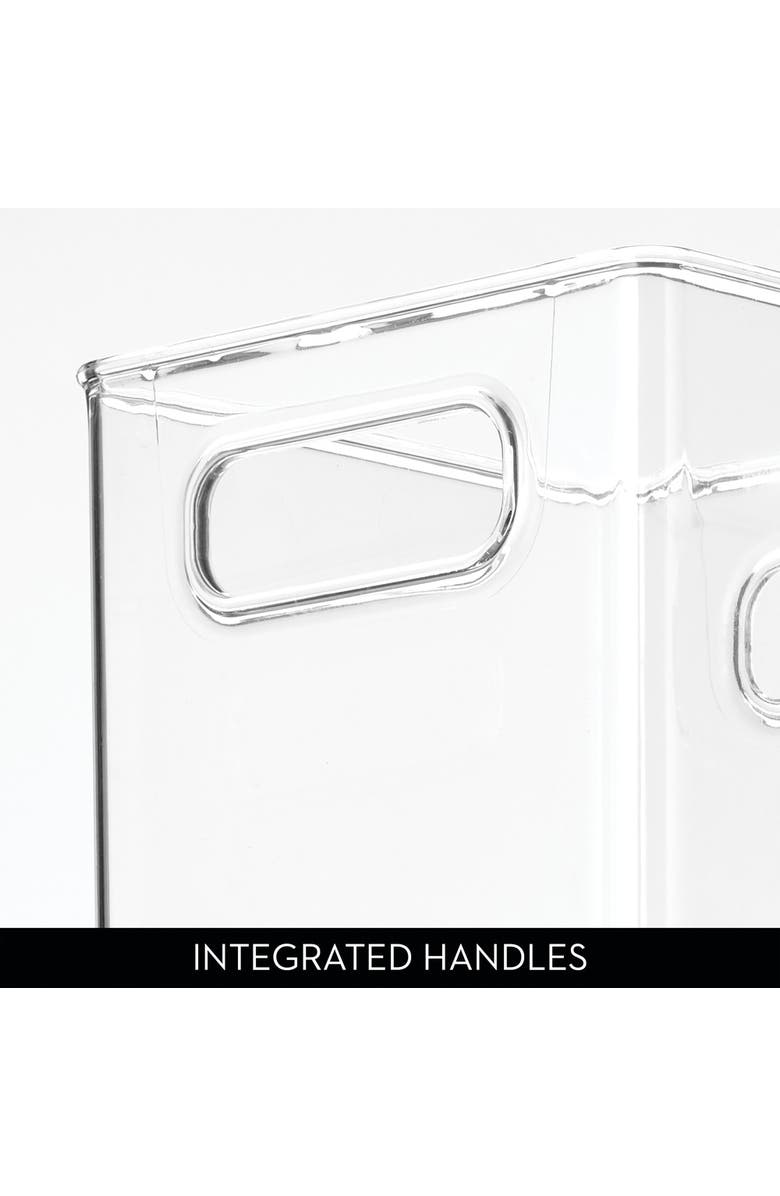 Linus Cube Storage Bin with Handles for Pantry, Set of 4, Clear, Made in USA, Alternate, color, Clear