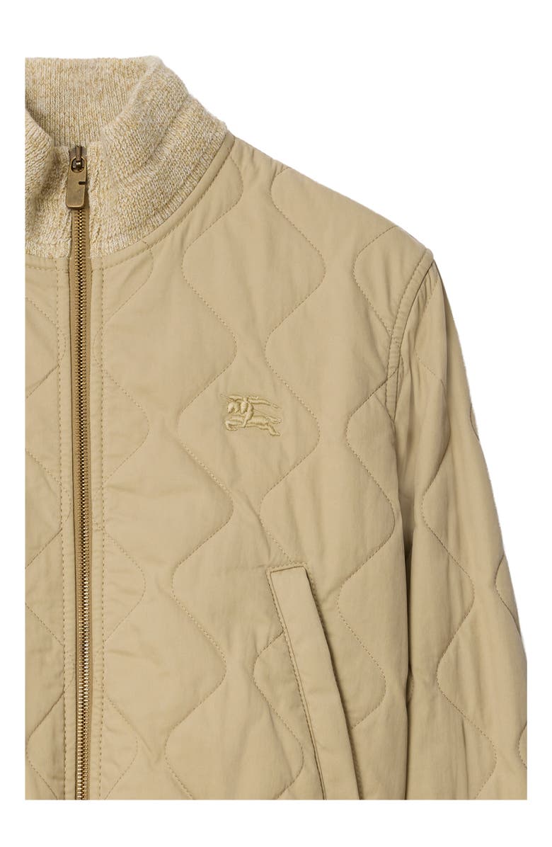 Burberry Quilted Gabardine Bomber Jacket, Alternate, color, Dune Beige