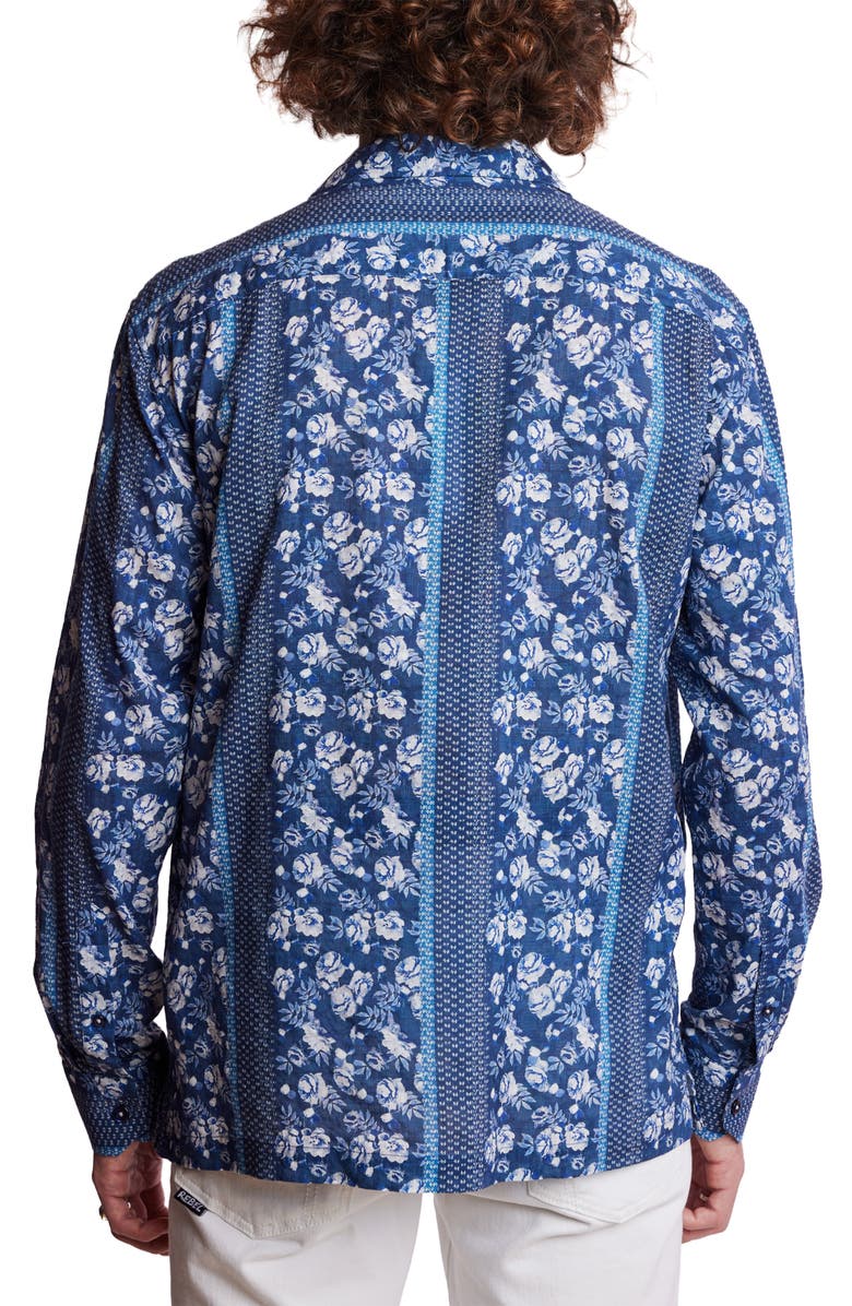 PAISLEY & GRAY Trim Fit Floral Notch Collar Button-Up Shirt, Alternate, color, 