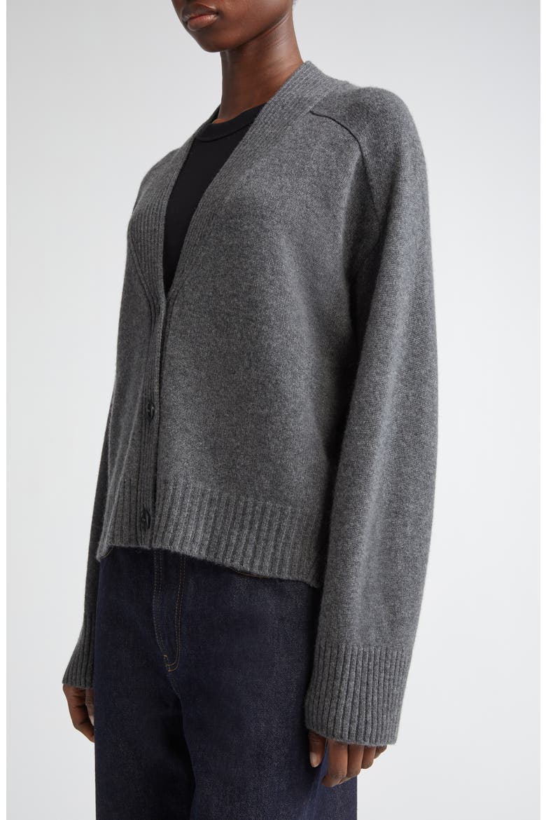 Kaia Cashmere V-neck Cardigan, Alternate, color, ANTHRACITE MELANGE