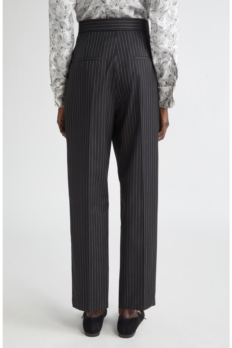 Sesamo Pinstripe Wool Straight Leg Pants, Alternate, color, BLACK/ WHITE
