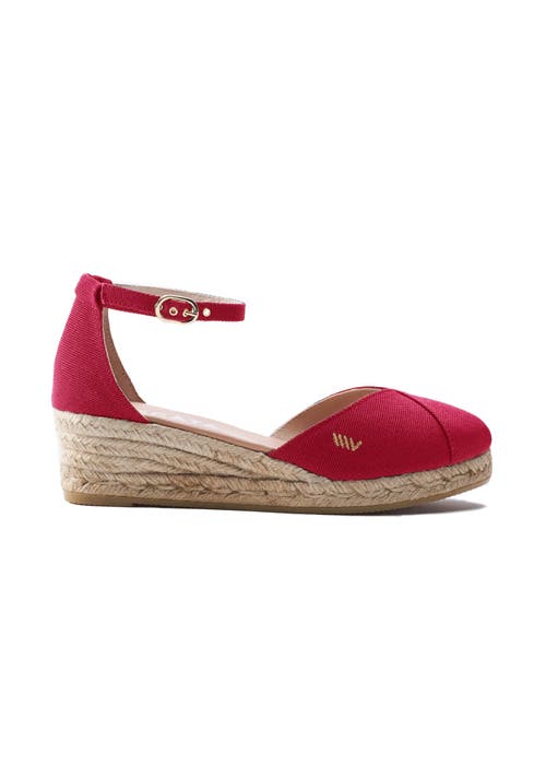 Viscata Formiga Canvas Espadrille Wedges In Cherry