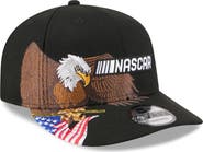 New Era Men's New Era Black NASCAR Patriotic Eagle & Flag A-Frame 9FIFTY Snapback Hat