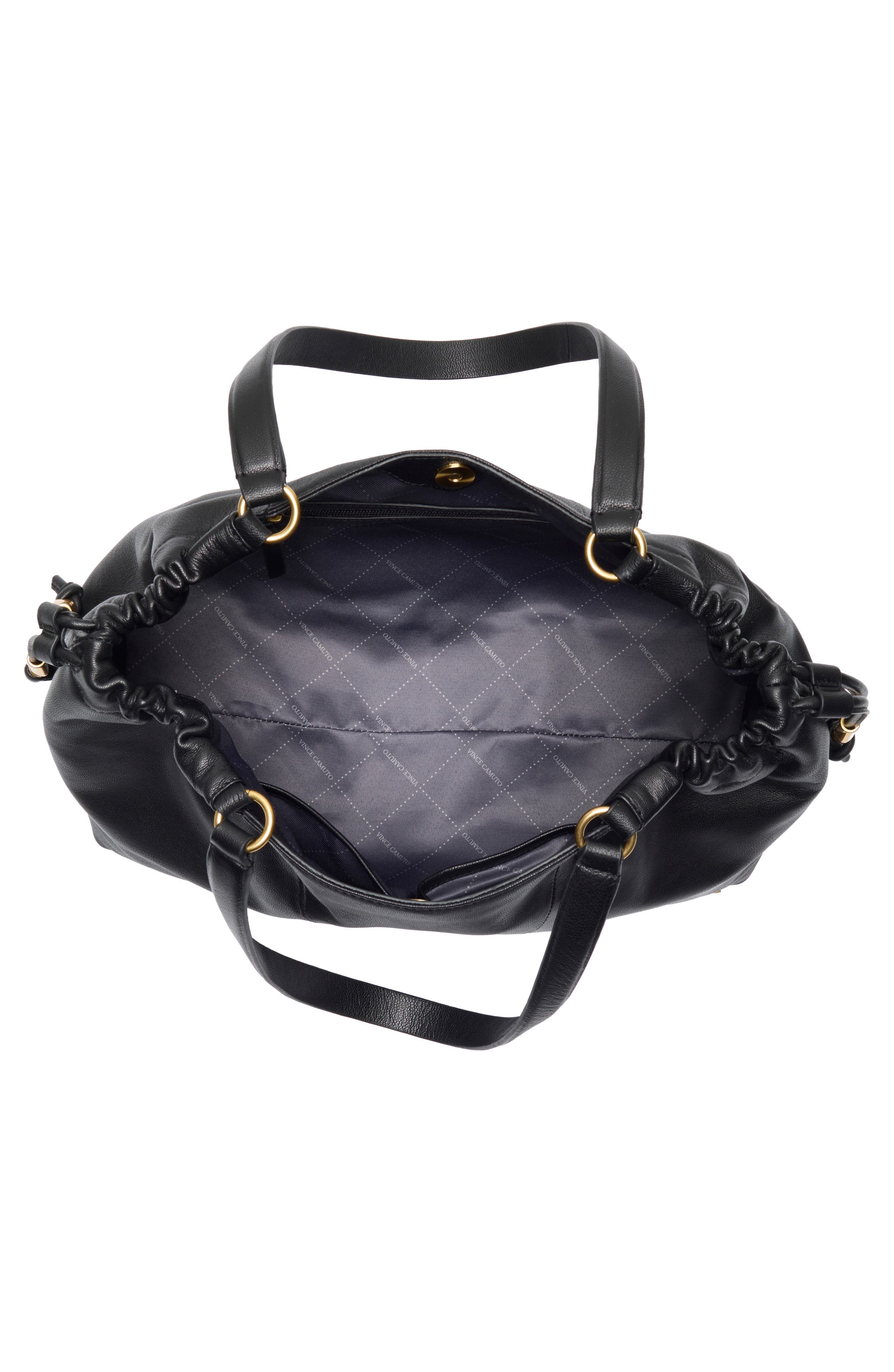 Vince Camuto Leane Leather Tote, Alternate, color, Black