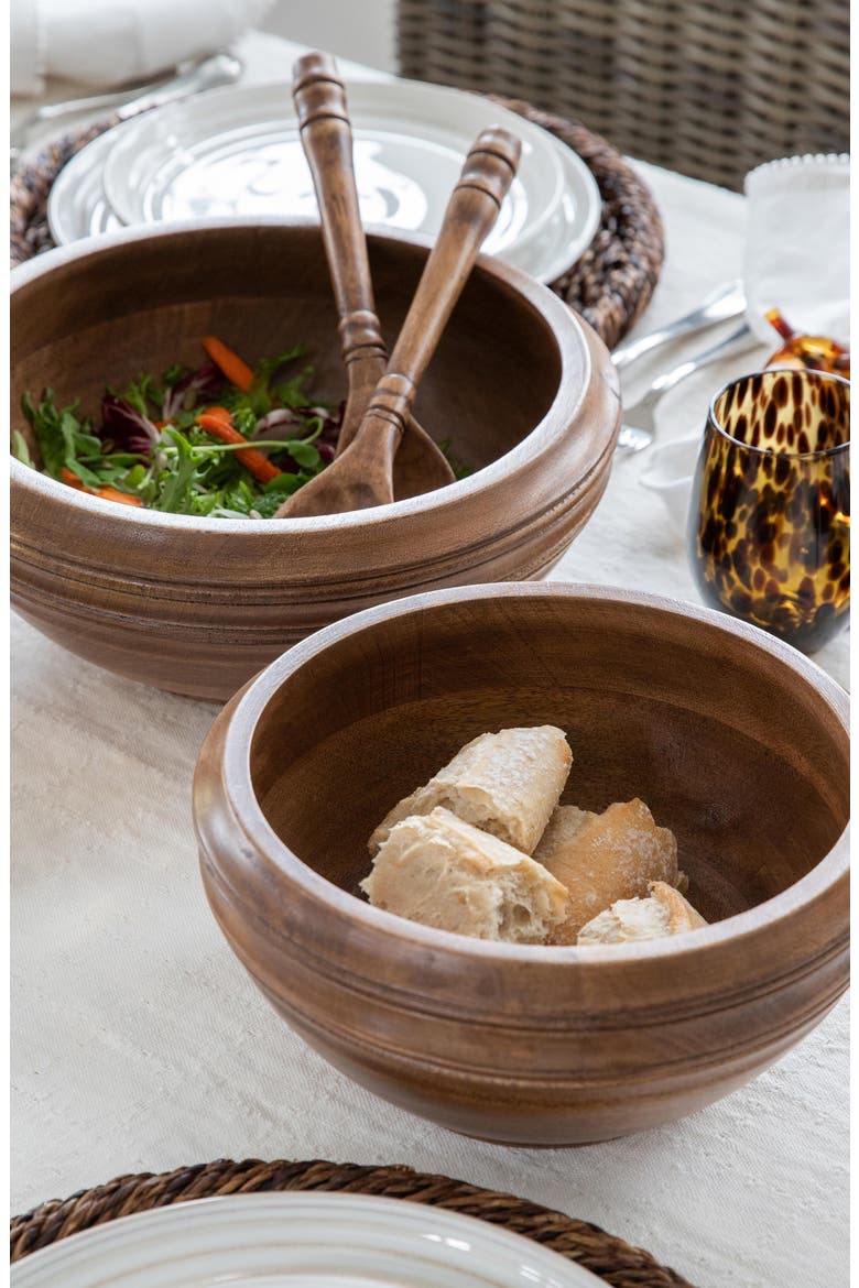 Bilbao Wood 10-Inch Serving Bowl, Alternate, color, BROWN