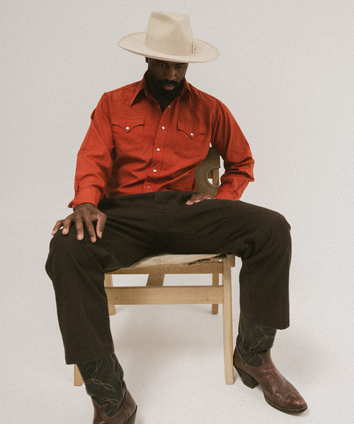 Two Roads Hat Co. Taos Western Fedora In Buckskin