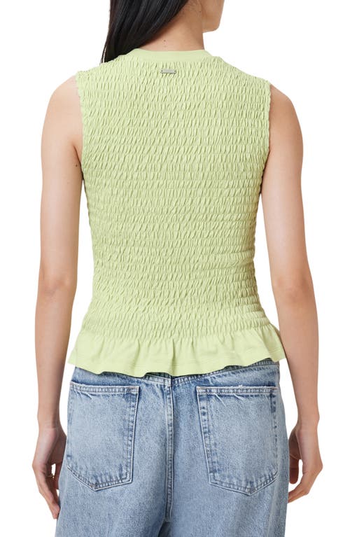 Allsaints Womens Ode Round-neck Shirred Organic-cotton Tank Jade Green In Jade Green