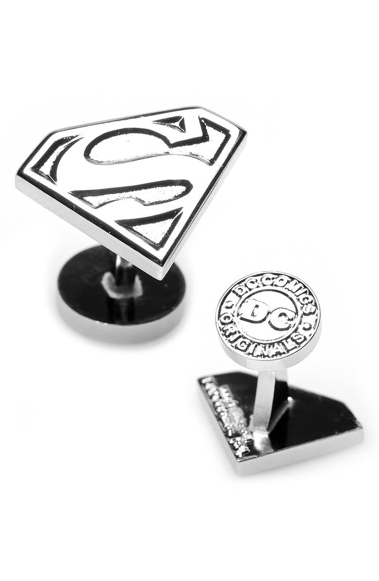 Cufflinks, Inc. Superman Shield Cuff Links, Alternate, color, Silver