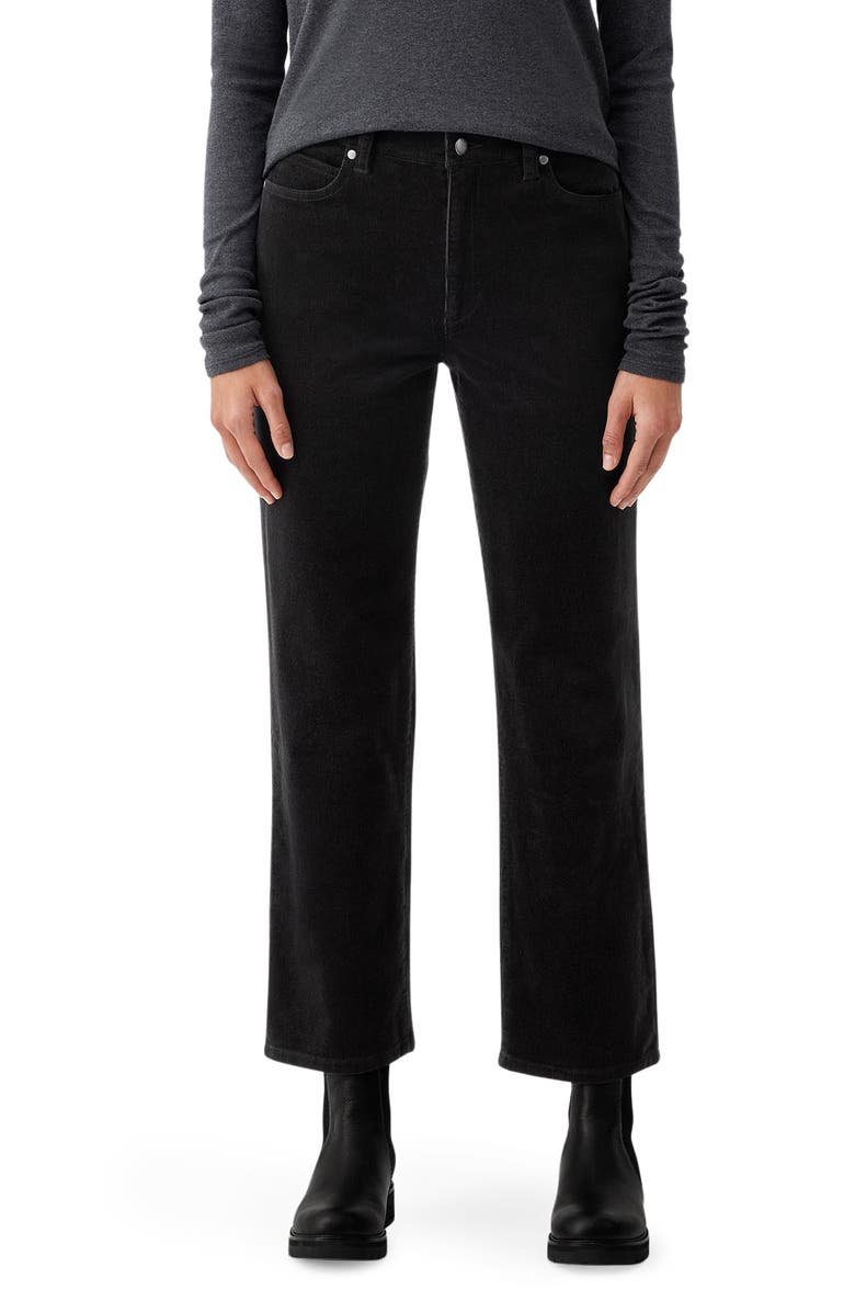 Eileen Fisher High Waist Ankle Straight Leg Corduroy Pants, Main, color, 