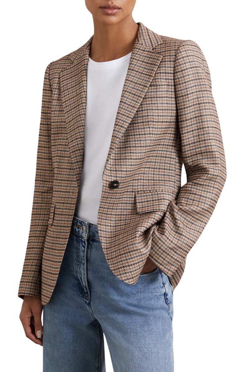 Reiss River Check Blazer, Main, color, Neutral Check