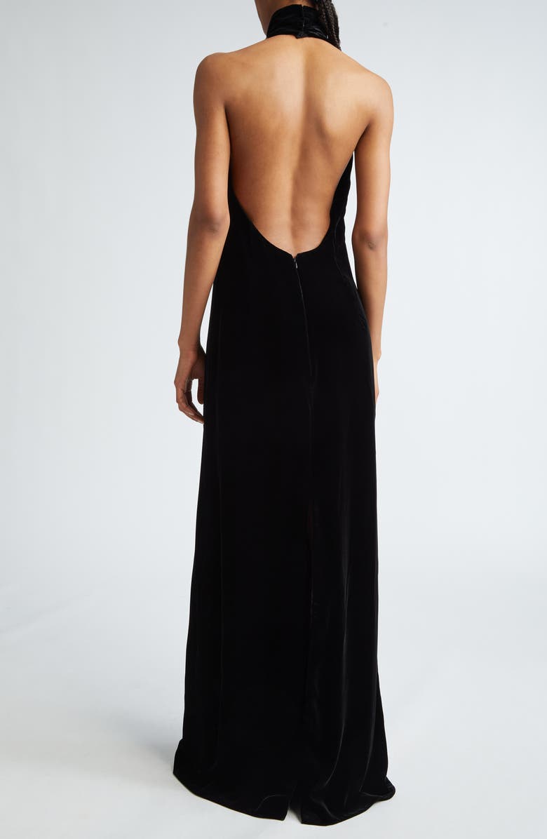 Max Mara Armida Velvet Halter Gown, Alternate, color, 