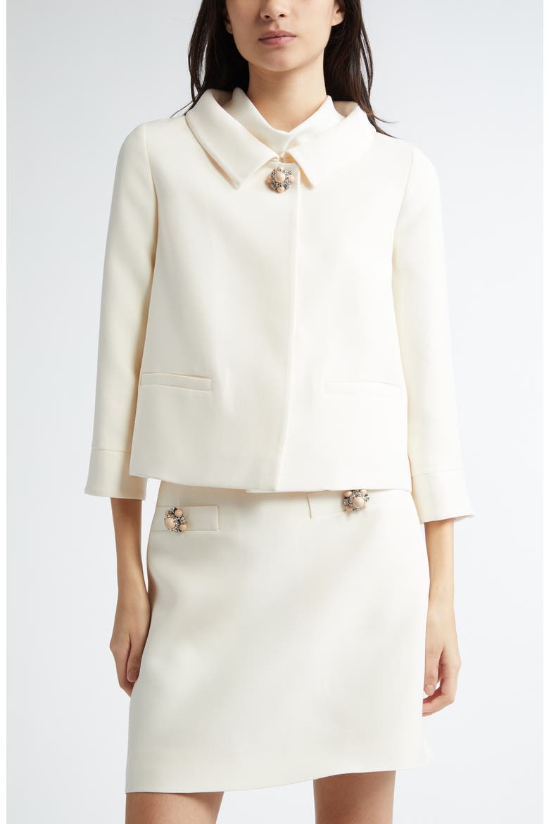 Crepe Couture Jacket, Main, color, AVORIO