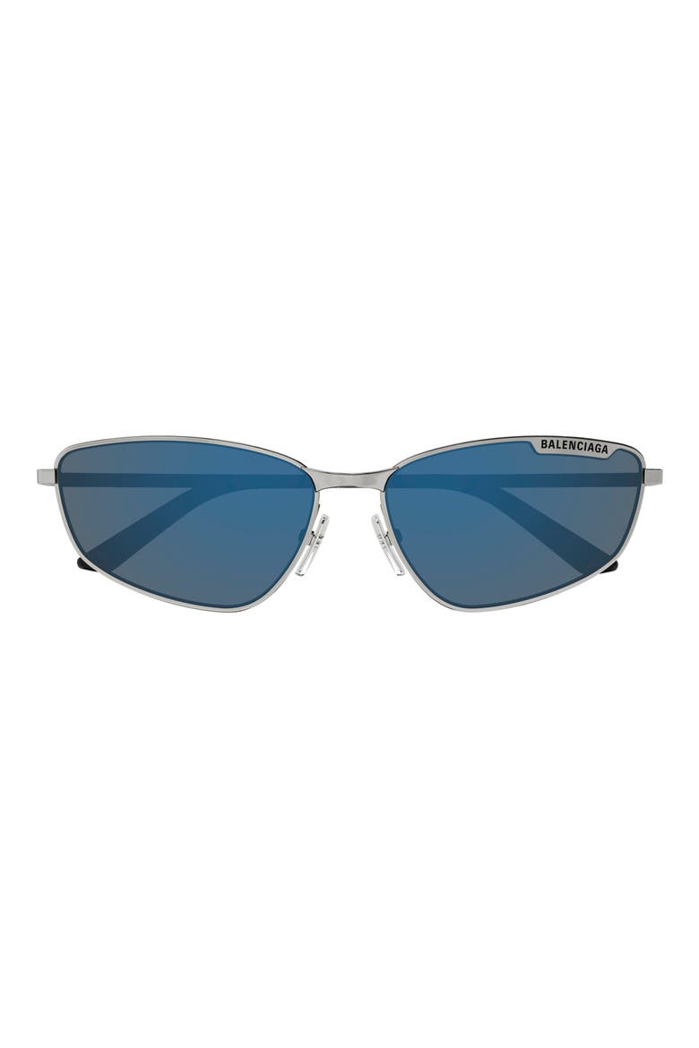 60mm Oval Sunglasses, Main, color, RUTHENIUM