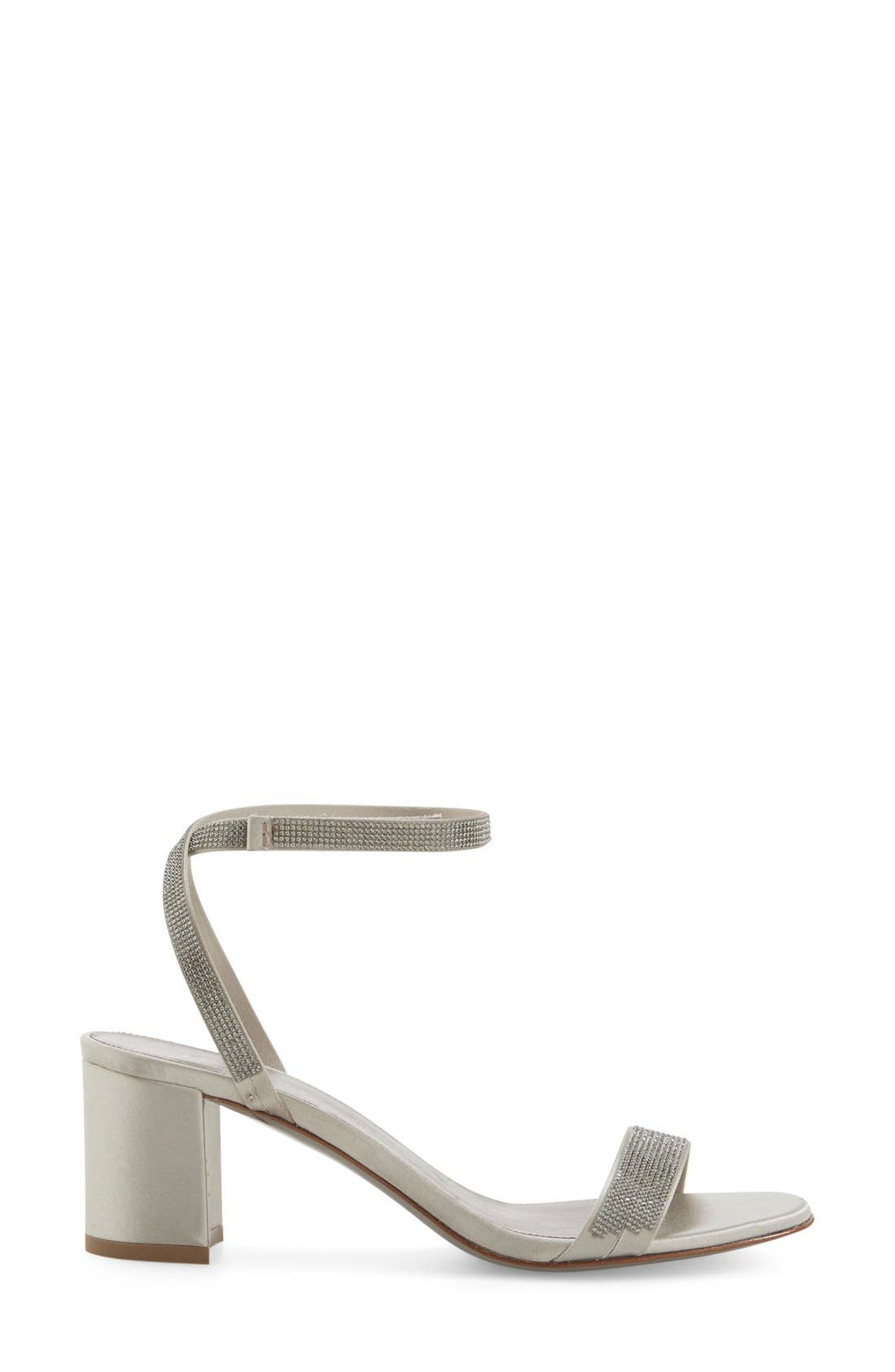 Xela Block Heel Sandal, Alternate, color, SILVER SATIN