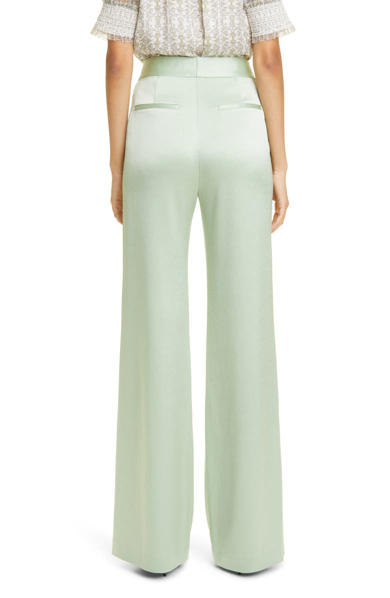 Alice + Olivia Deanna Stretch Cotton Satin Bootcut Pants, Alternate, color, 