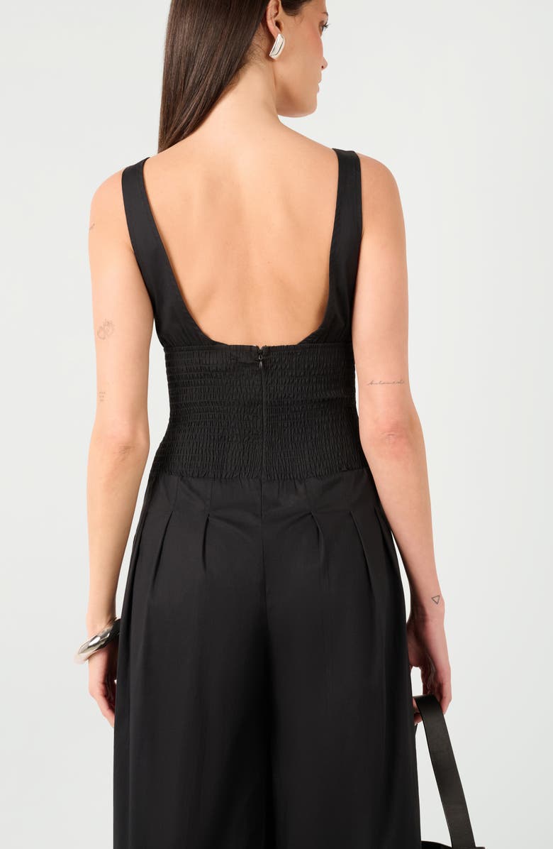 WeWoreWhat Pleated Wide Leg Jumpsuit, Alternate, color, Black