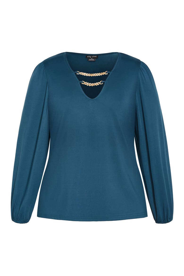 Romee Chain Detail Long Sleeve Top, Alternate, color, MIDNIGHT