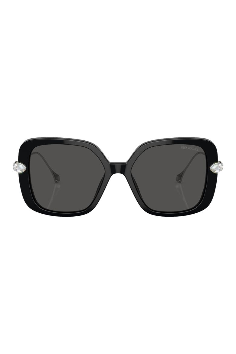 56mm Square Sunglasses, Main, color, BLACK