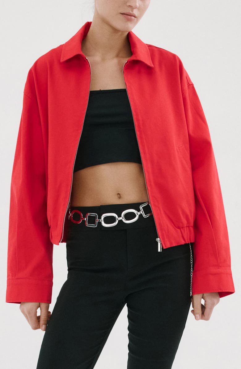 MANGO Cotton Bomber Jacket, Main, color,