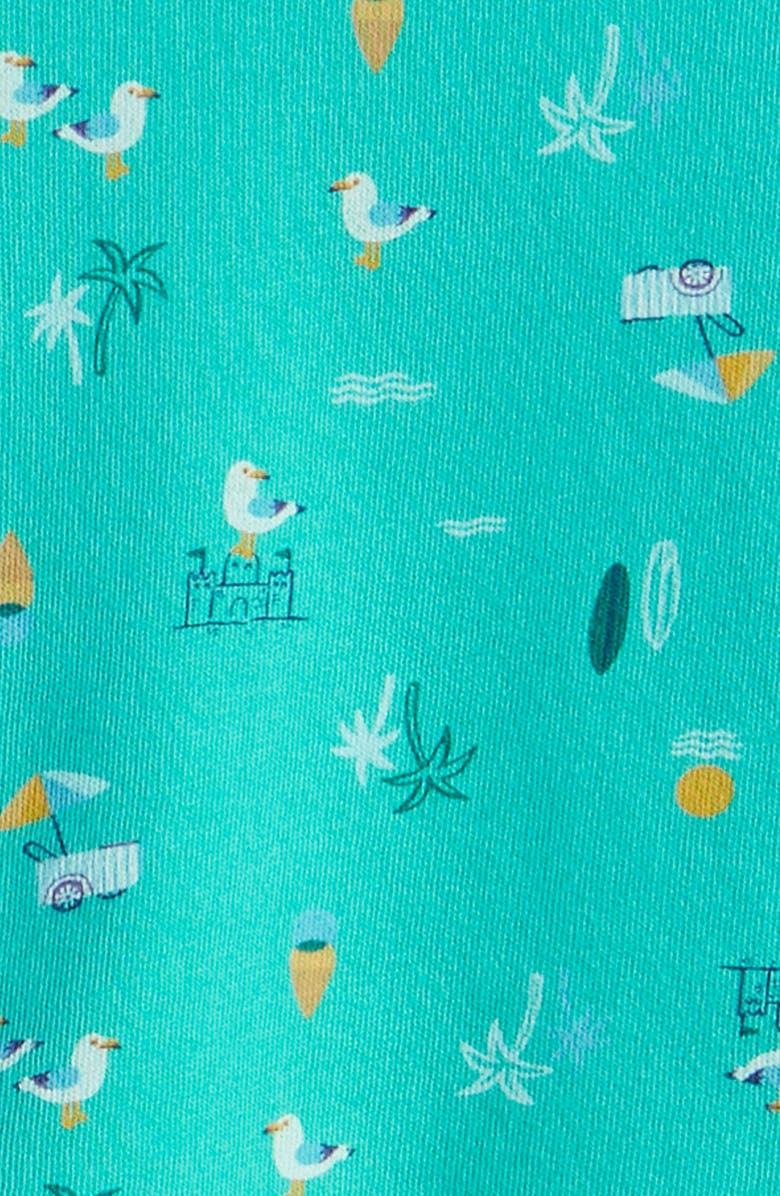 Tucker + Tate Print Cotton T-Shirt & Shorts Set, Alternate, color, Green Aquamarine Beach Scene